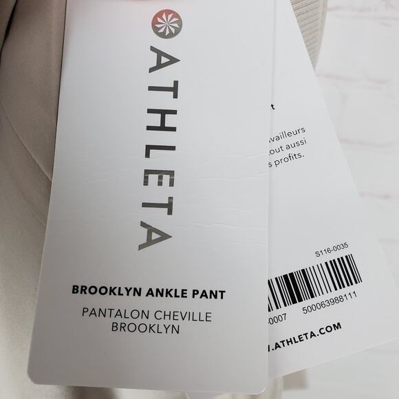NEW Athleta Brooklyn Ankle Pants Size 12 Beige Stretch Lightweight Pull On - Picture 5 of 16